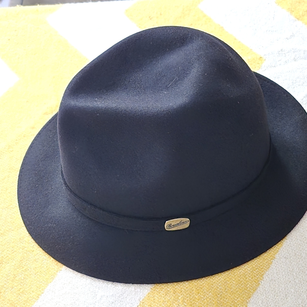 Classic Black Fedora Hat Borsalino Italy 1970s